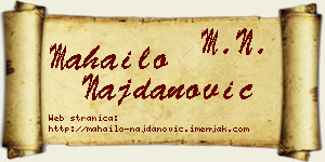 Mahailo Najdanović vizit kartica
